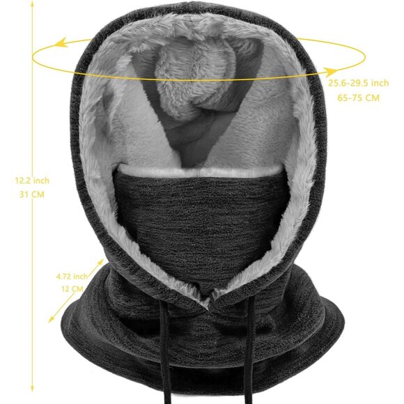 Balaclava Ski Mask for Men and Women Fleece Face Neck Warmer Hood for Winter - Picture 2 of 6